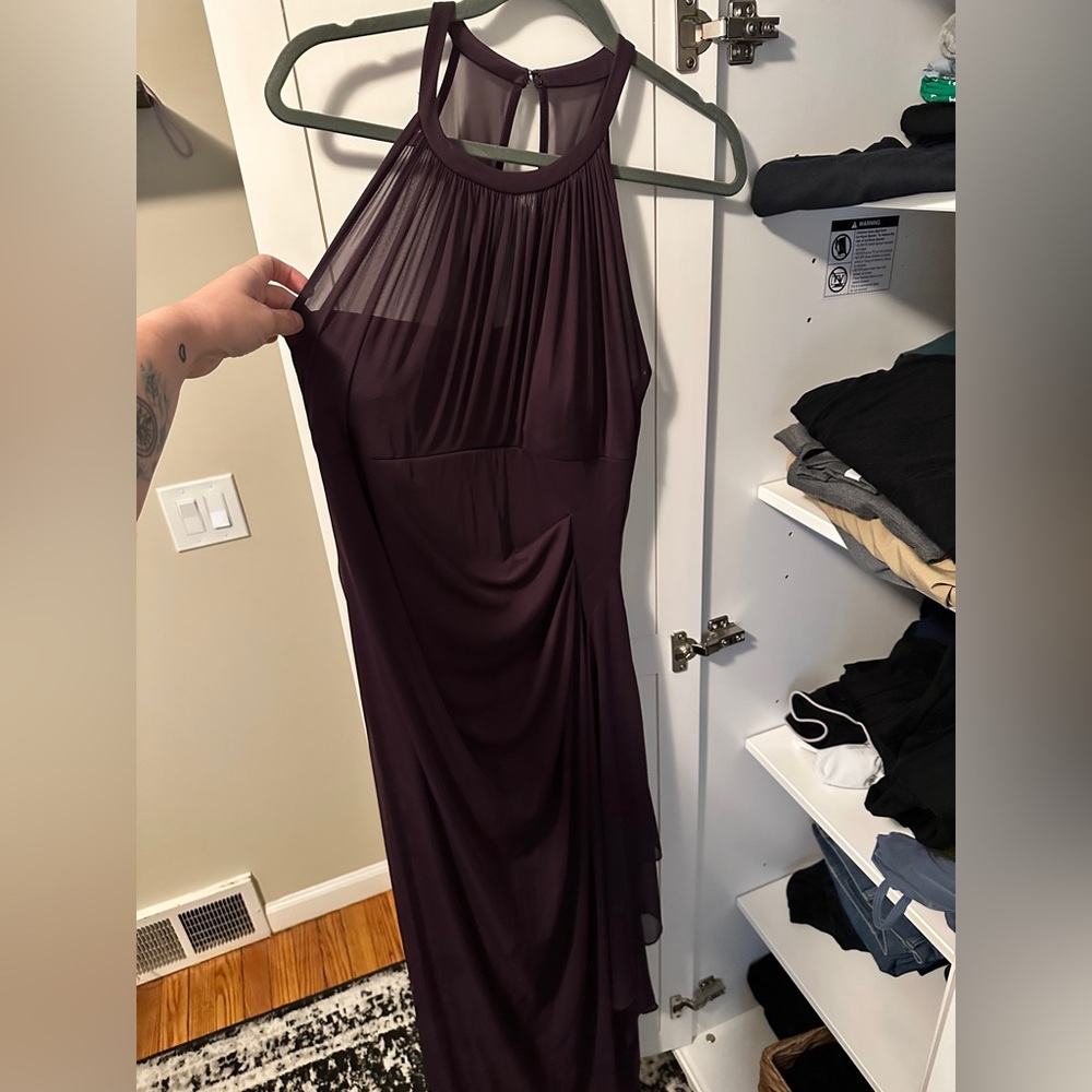 David’s bridal plum bridesmaid prom dress